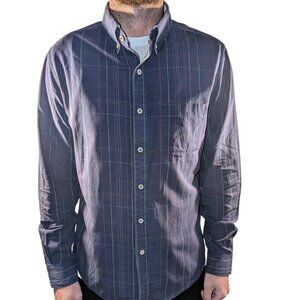 TROVATA Long Sleeve Button Down Pocket Front Multi-Color Casual Mens Shirt Lrg